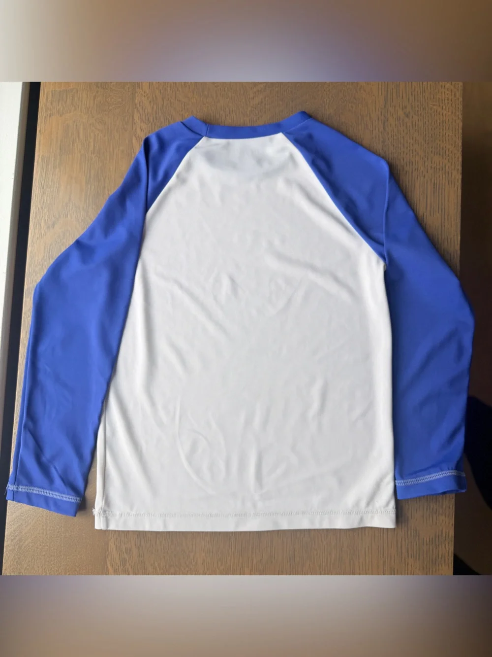 Janie and Jack Long-Sleeve Rash Guard - White & Blue size 5